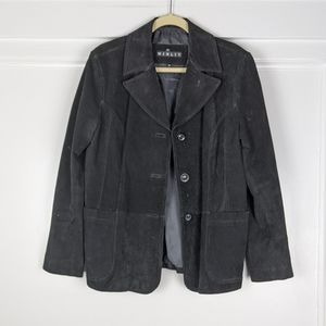 Vintage 80s Winlit Leather Suede Black Jacket